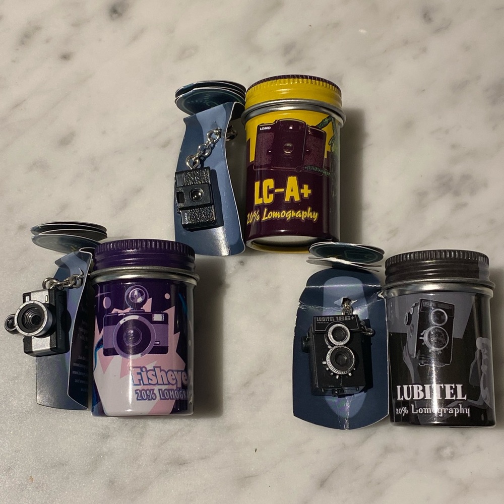 Lomography Set of 3 Lomographic Society Camera Keychains RARE - 20% Miniatures
